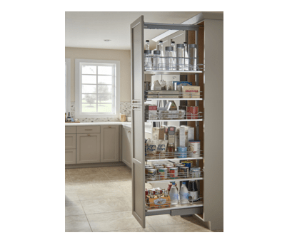 Rev-A-Shelf - 10" x 58-1/4" Gray/Chrome Pullout Solid Bottom