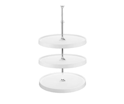 Rev-A-Shelf - 20" White Full Circle Polymer 3 Shelf Dependently Rotating