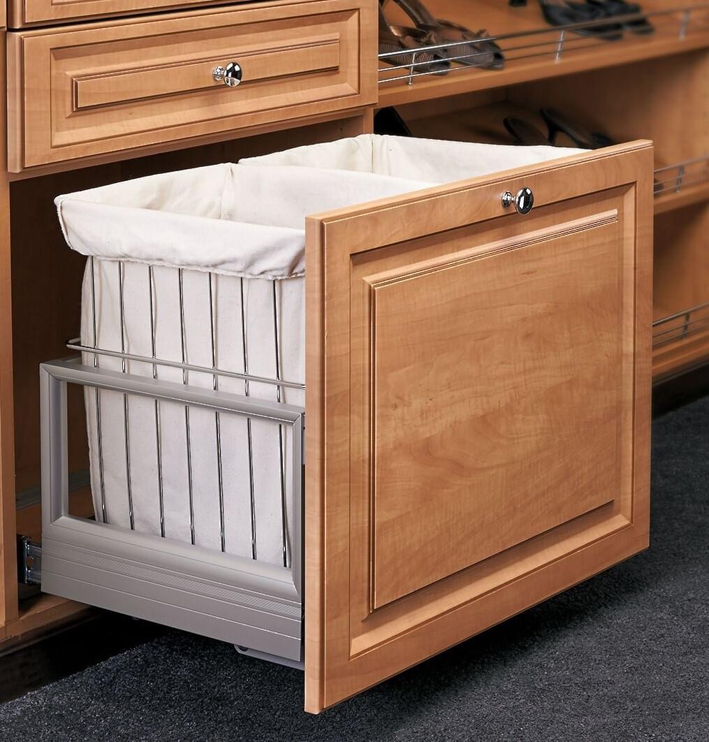 Rev-A-Shelf - 24" Hamper Bottom Mount Rev-A-Motion? with Wire Bins Closet