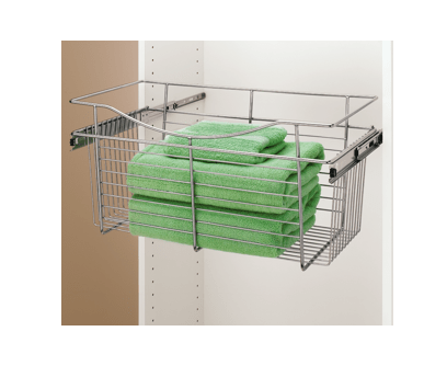 Rev-A-Shelf - 24"W x 20"D x 11"H - Chrome Wire Basket Pullout for Closet