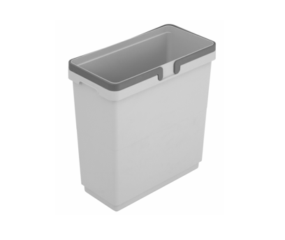 Salice - 35qt Silver Polystyrene Waste Bin With Handle