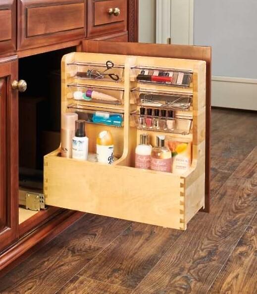 Rev-A-Shelf - 8-3/4" Maple Pullout L-Shape Reversible Organizer