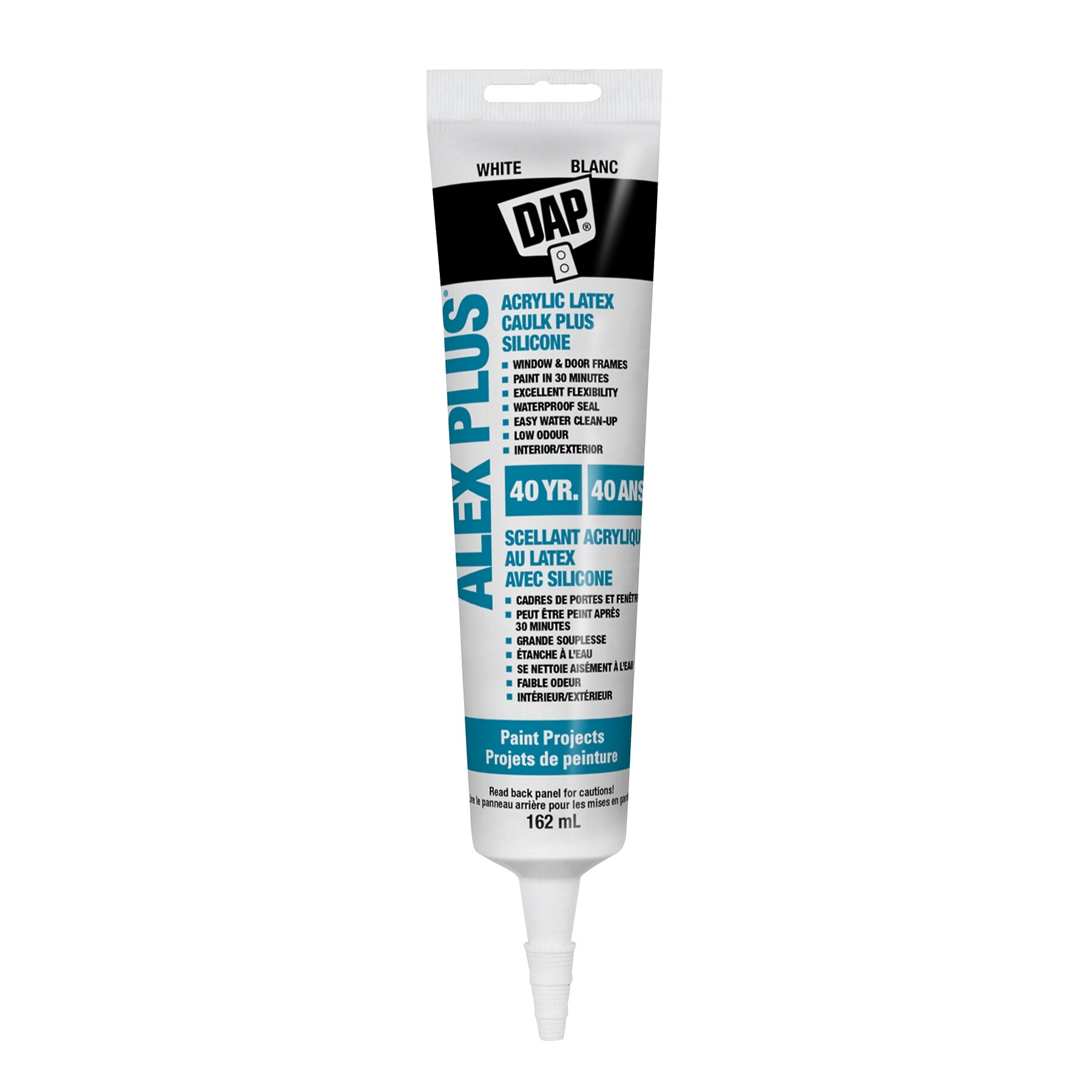 Alex Plus Acrylic Latex Caulk Plus Silicone Tube 162ml White