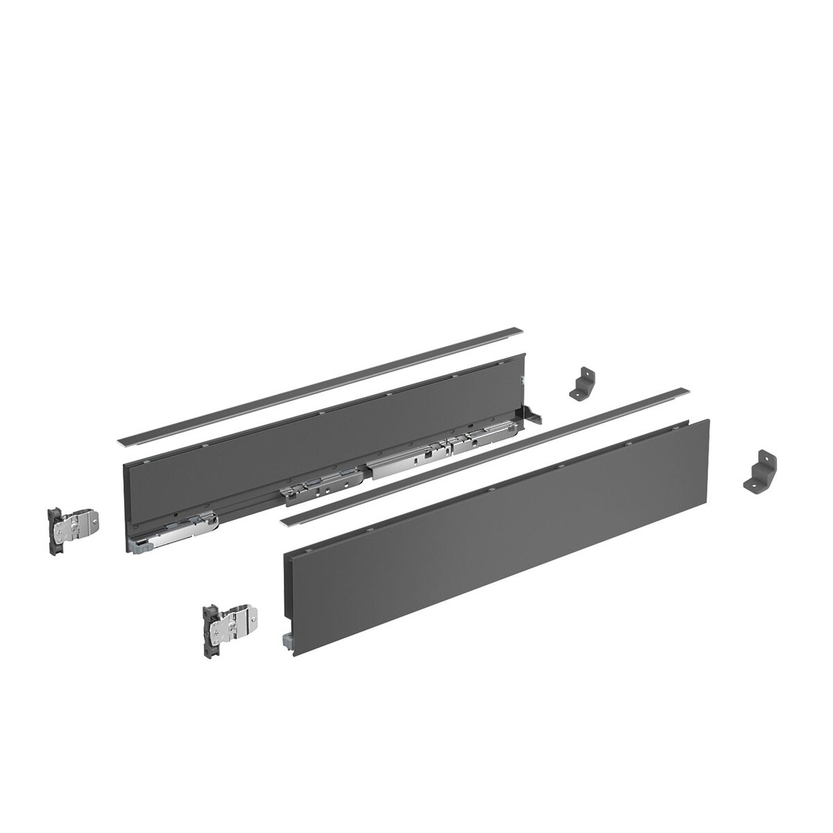 AvanTech YOU Drawer side profile set, height 101 mm x NL 350 mm, Anthracite, Left and Right