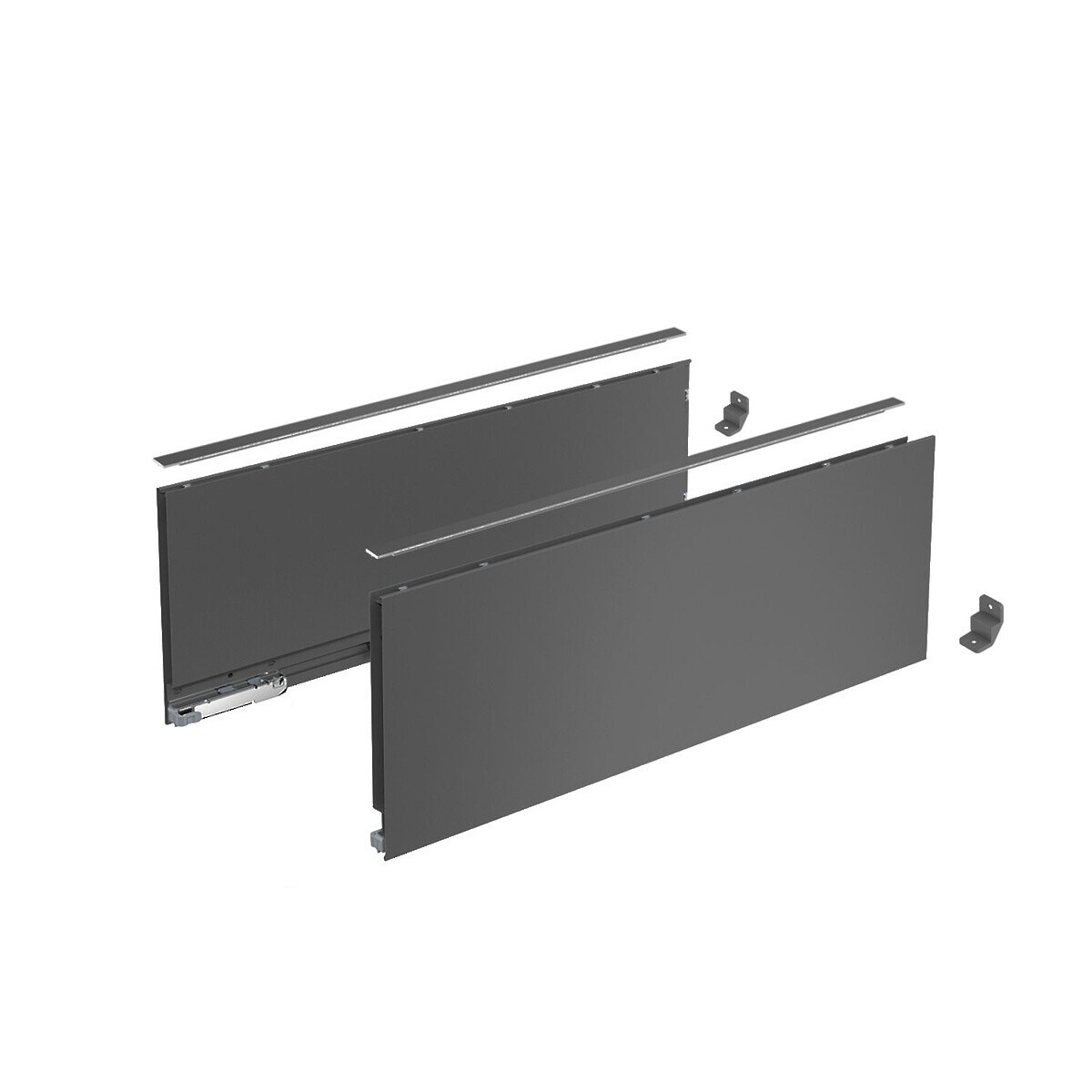 AvanTech YOU Drawer side profile set, height 187 mm x NL 350 mm, Anthracite, Left and Right