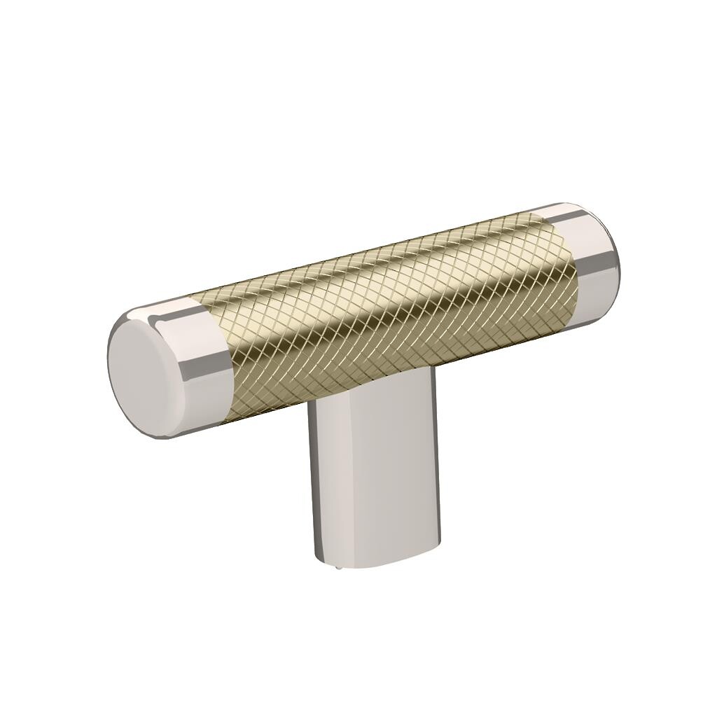 Esquire 2-5/8" T-Knob Polished Nickel/Golden Champagne