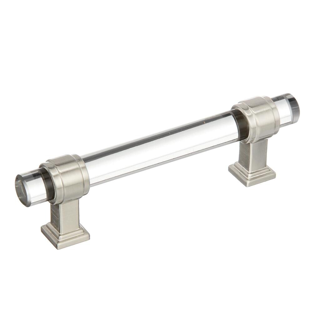 Glacio 96mm CC Pull Clear/Satin Nickel