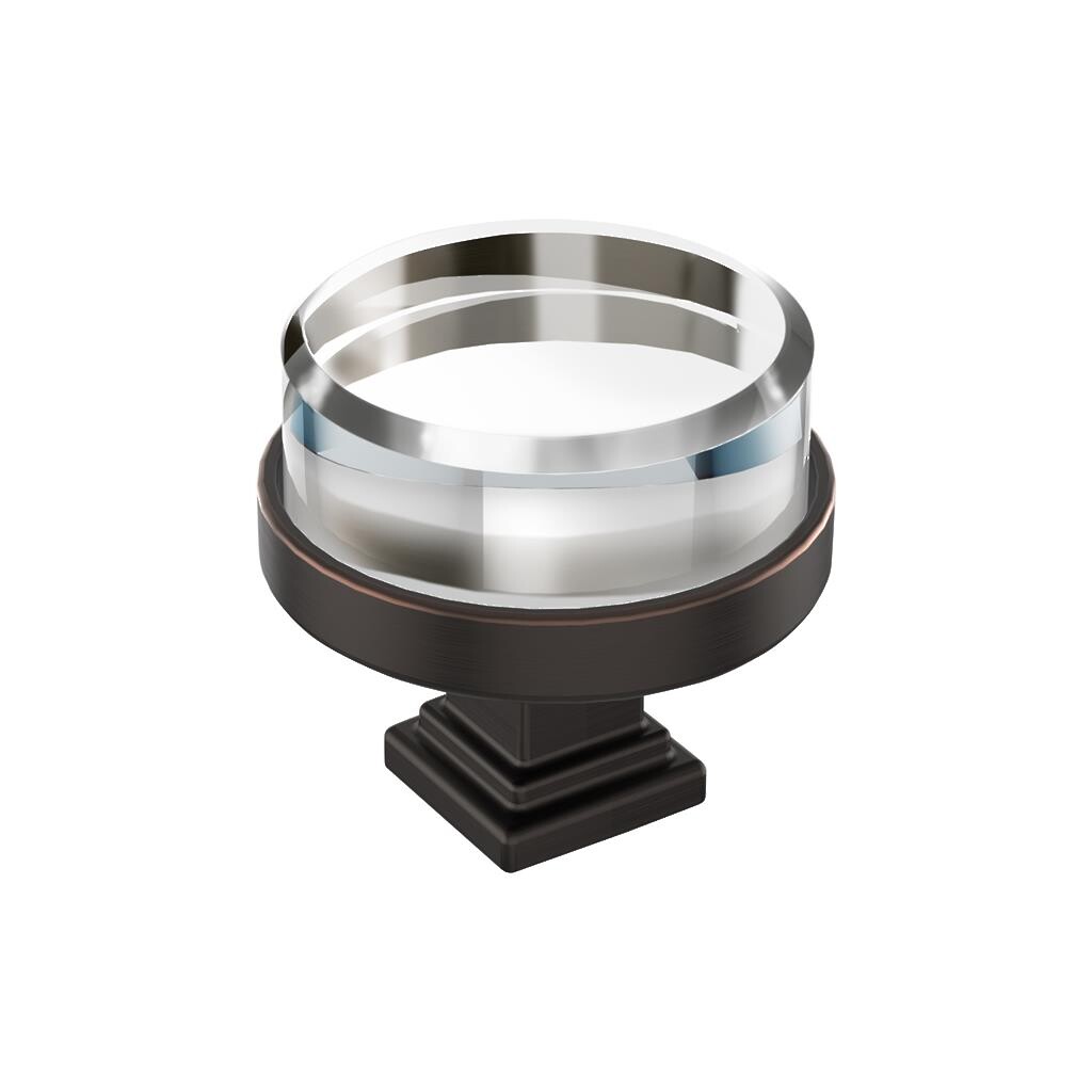 Glacio Knob 1-1/2 inch Clear/Oil-Rubbed Bronze