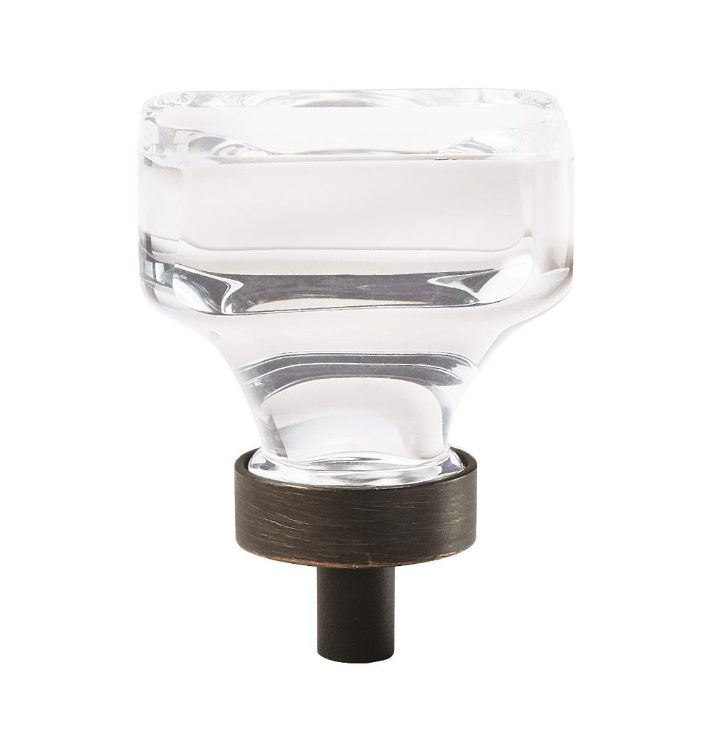 Glacio Knob 35mm Diameter Clear Crystal/Oil-Rubbed Bronze