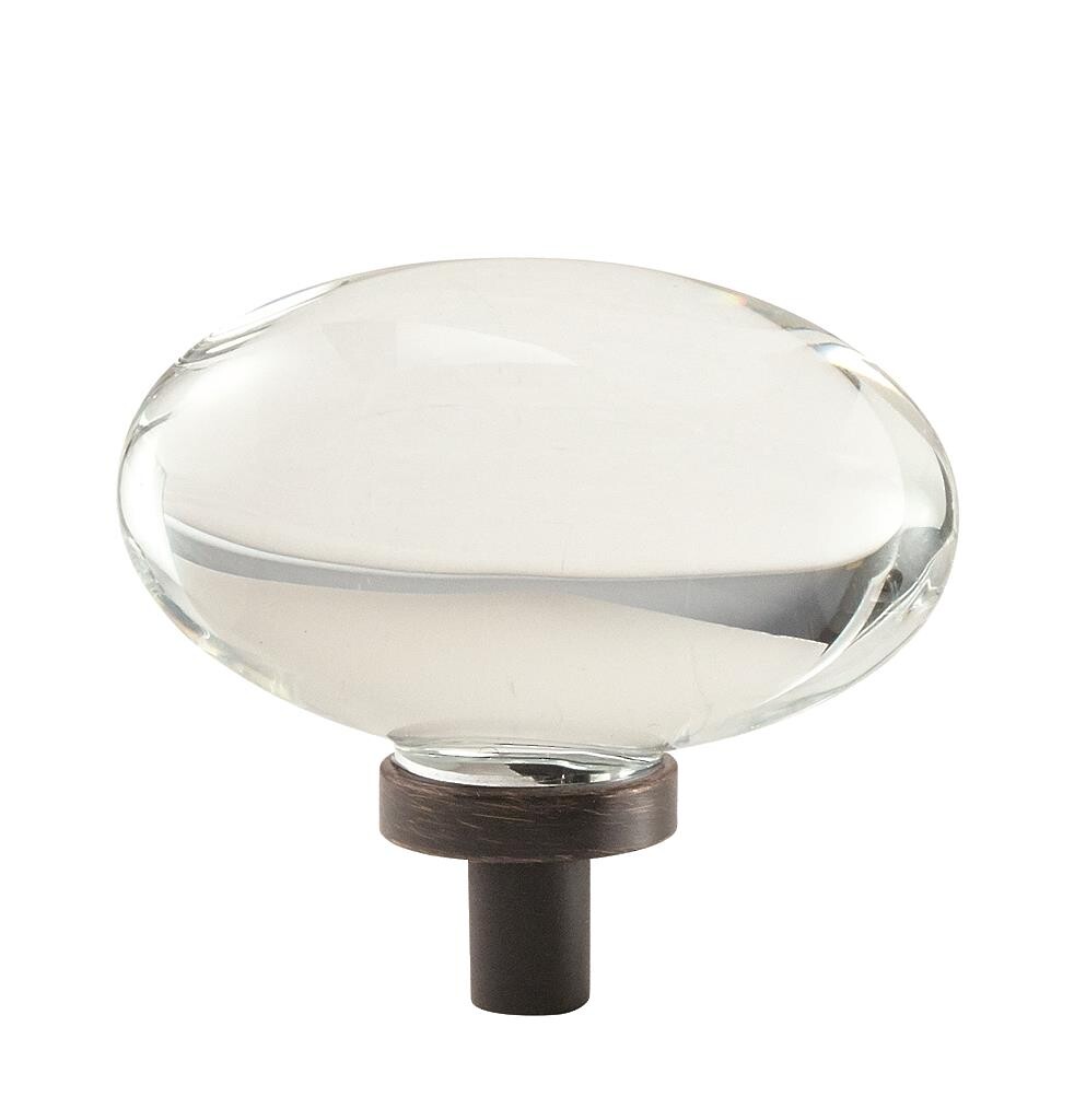 Glacio Knob 44mm Diameter Clear Crystal/Oil-Rubbed Bronze