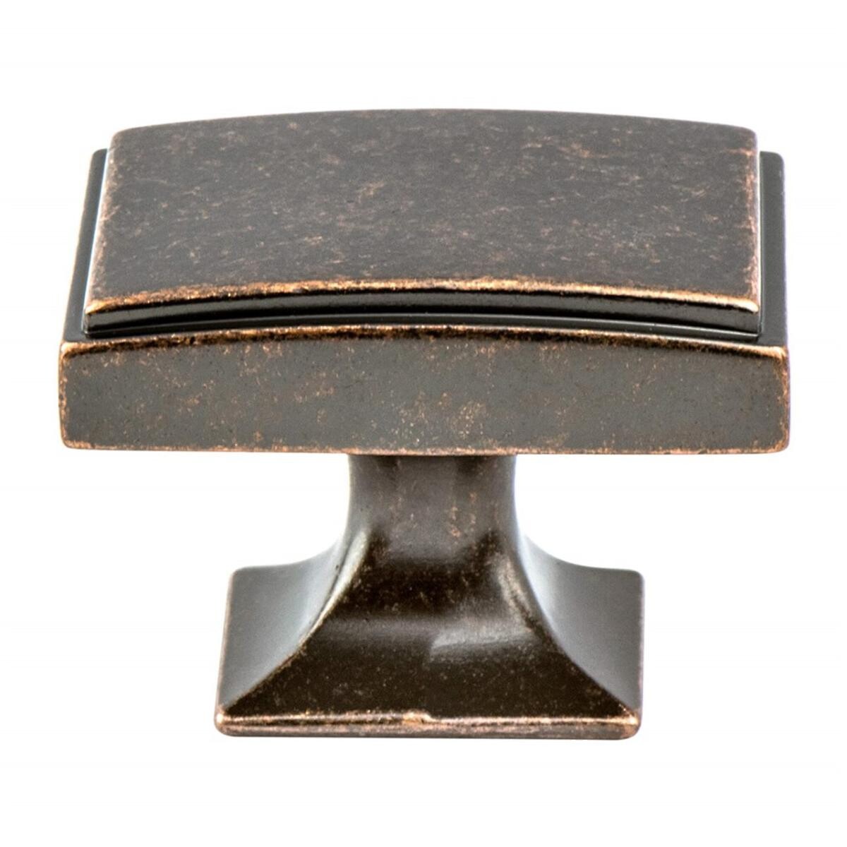 Hearthstone Knob 1-9/16" x 1-1/8" Weathered Verona Bronze