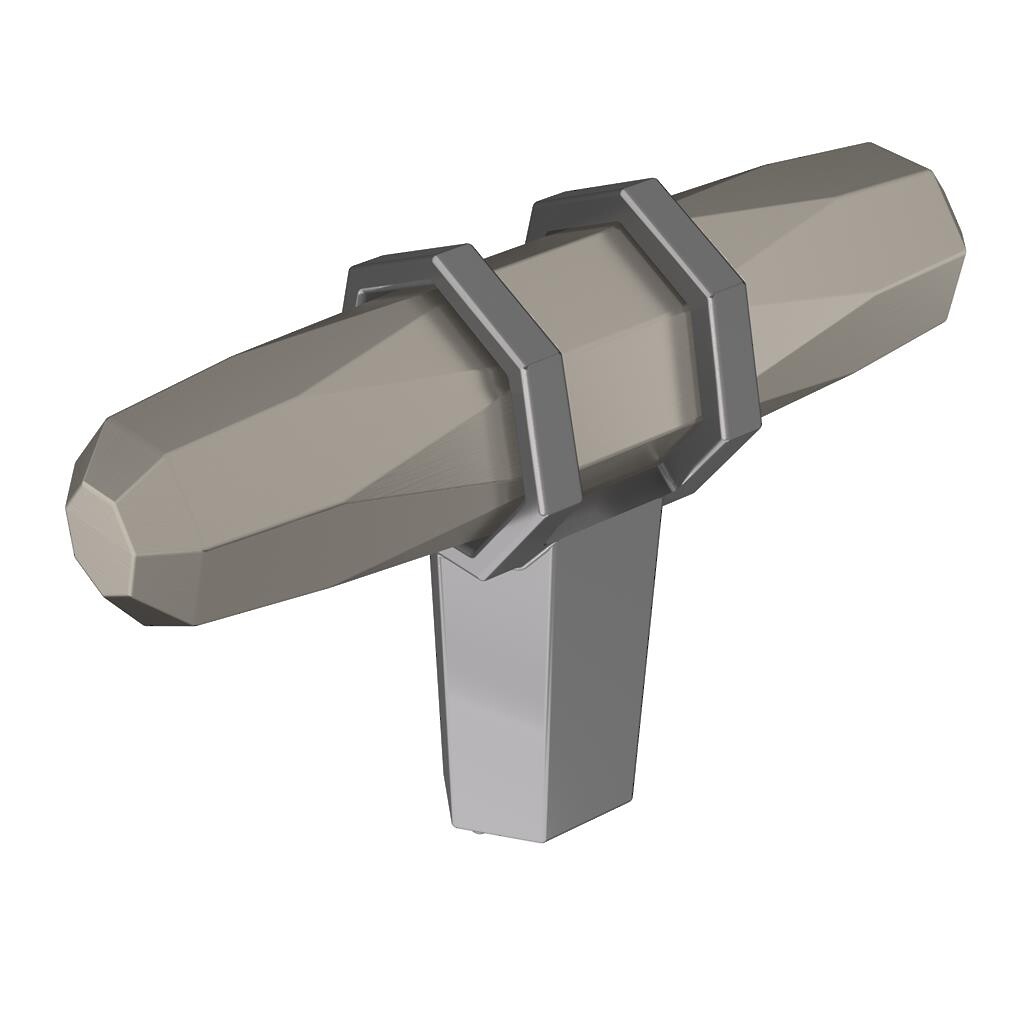 London 2-1/2 inch Satin Nickel/Black Chrome Cabinet Knob