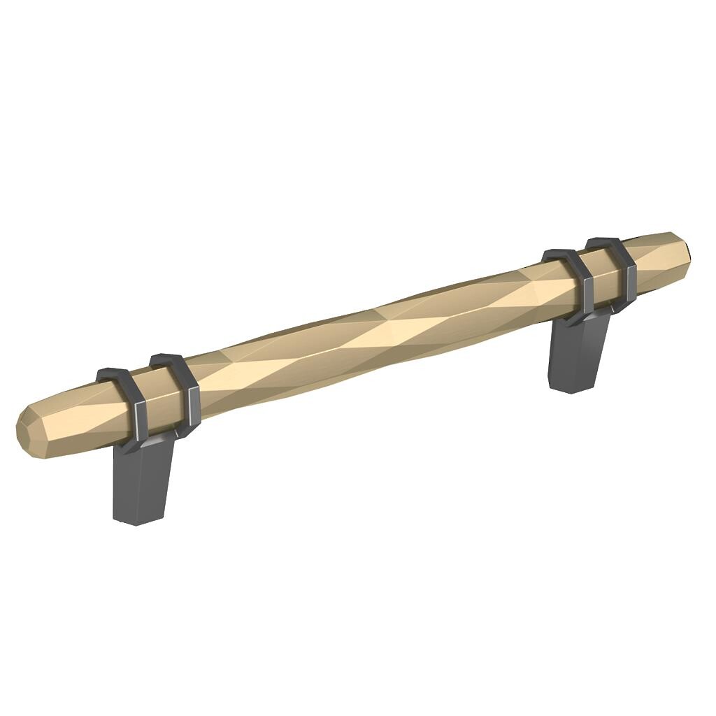 London Pull 128 mm Golden Champagne / Black Chrome