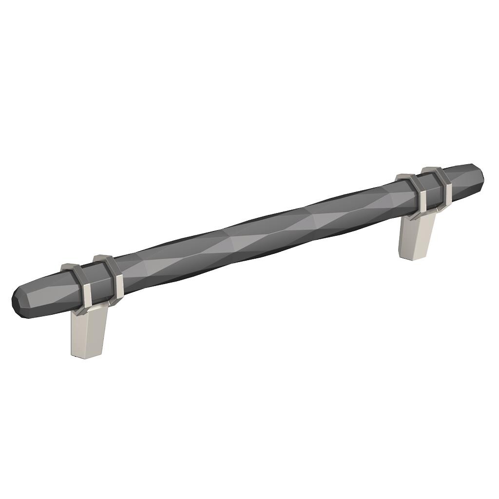London Pull 160mm Black Chrome / Satin Nickel