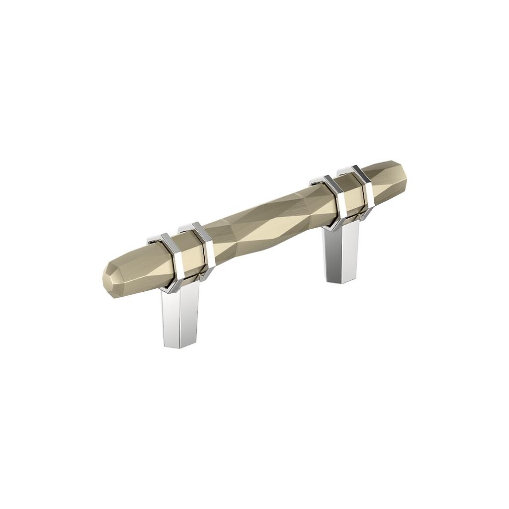 London Pull 3 inch CC Golden Champagne / Polished Chrome