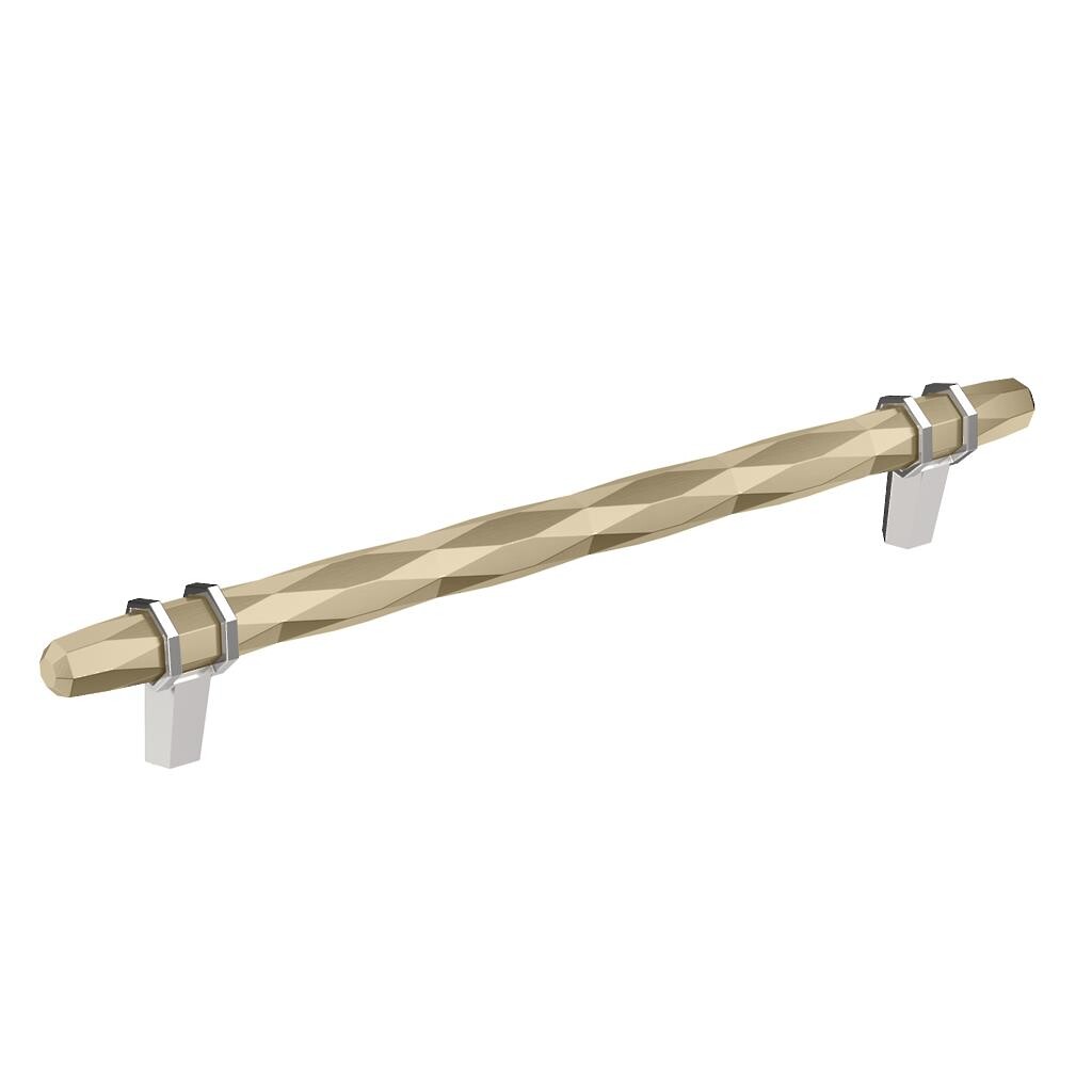 London Pull 8 inch Golden Champagne / Polished Chrome