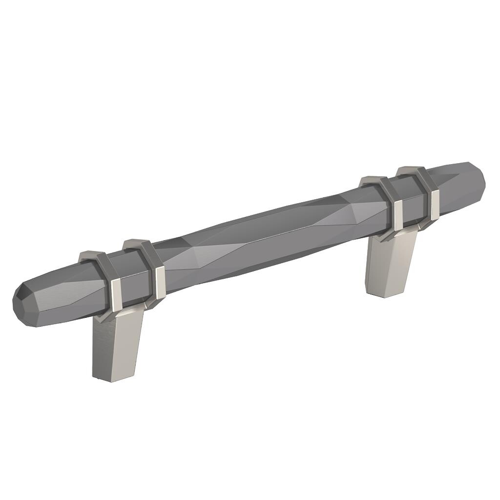 London Pull 96mm Black Chrome/Satin Nickel