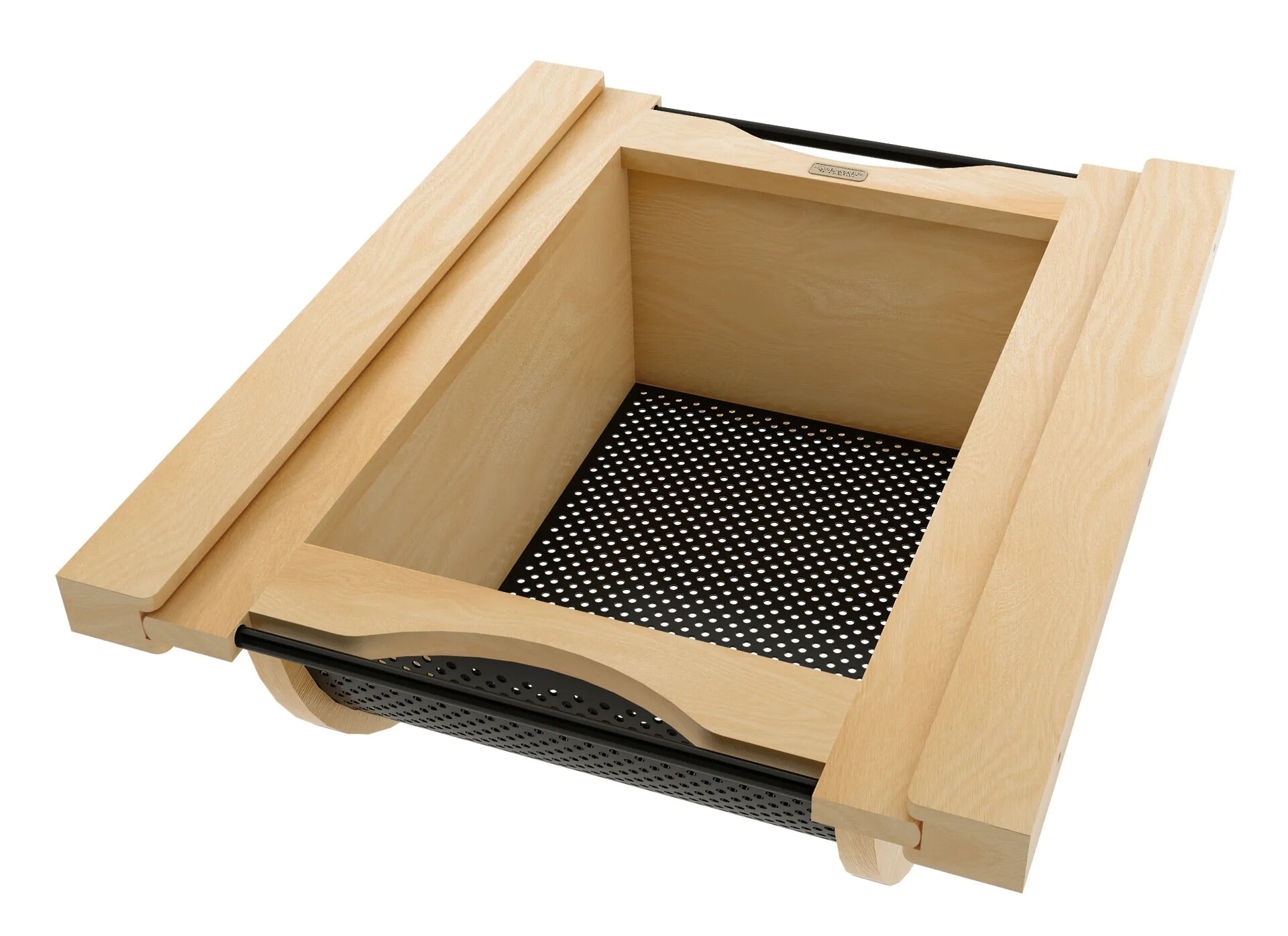 Natural Maple/Black Produce Basket for 18" Base Cabinets
