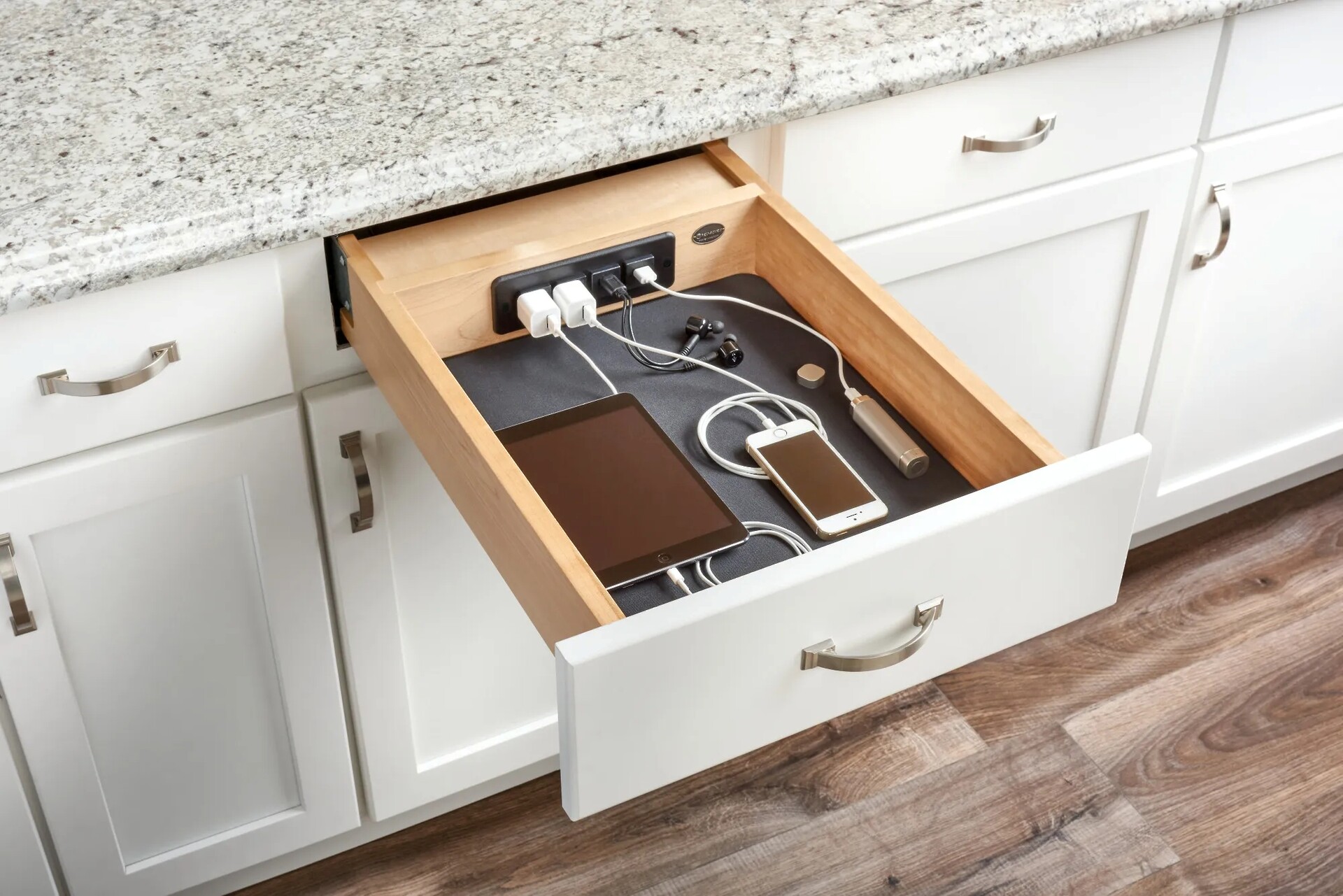 Natural Maple Charging Drawer for 18" Face Frame BCD w/ Slides