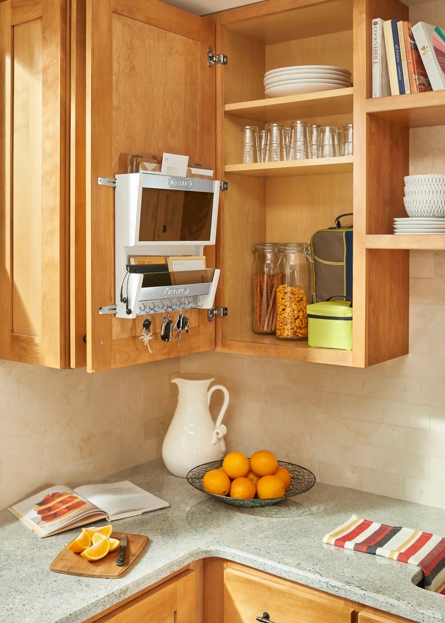 Rev-A-Shelf - 13-1/2" White Door Storage Mail Organizer Wall Accessories