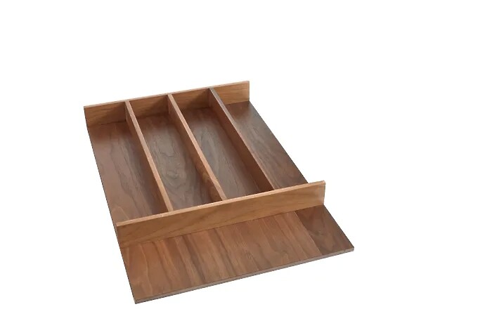 Rev-A-Shelf - 15-1/8" Walnut Cut-To-Size Insert Wood Utility Organizer for Drawers