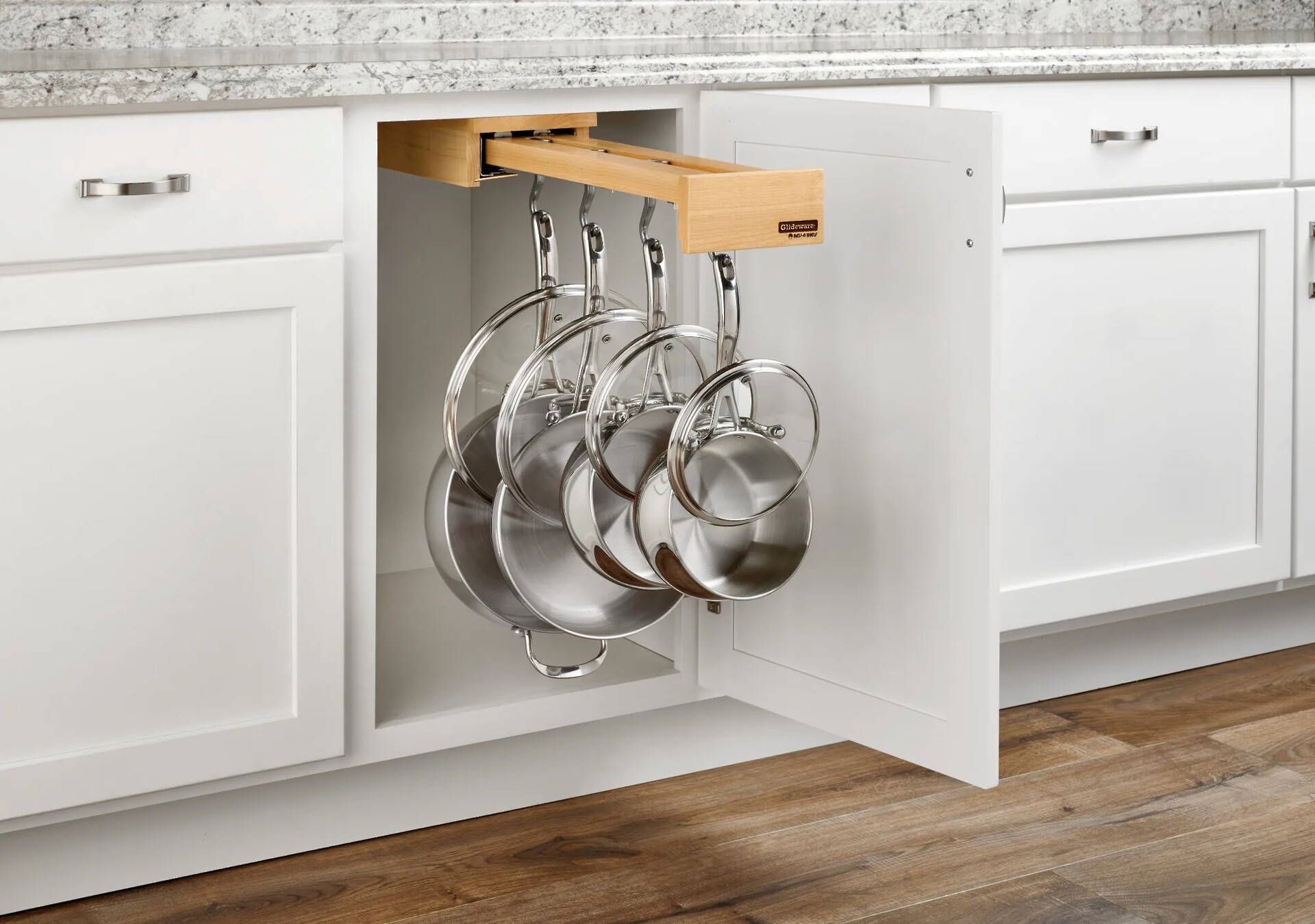 Rev-A-Shelf - 16-3/4" Depth Maple Base Cabinet Pullout Glideware w/Blumotion Soft-Close