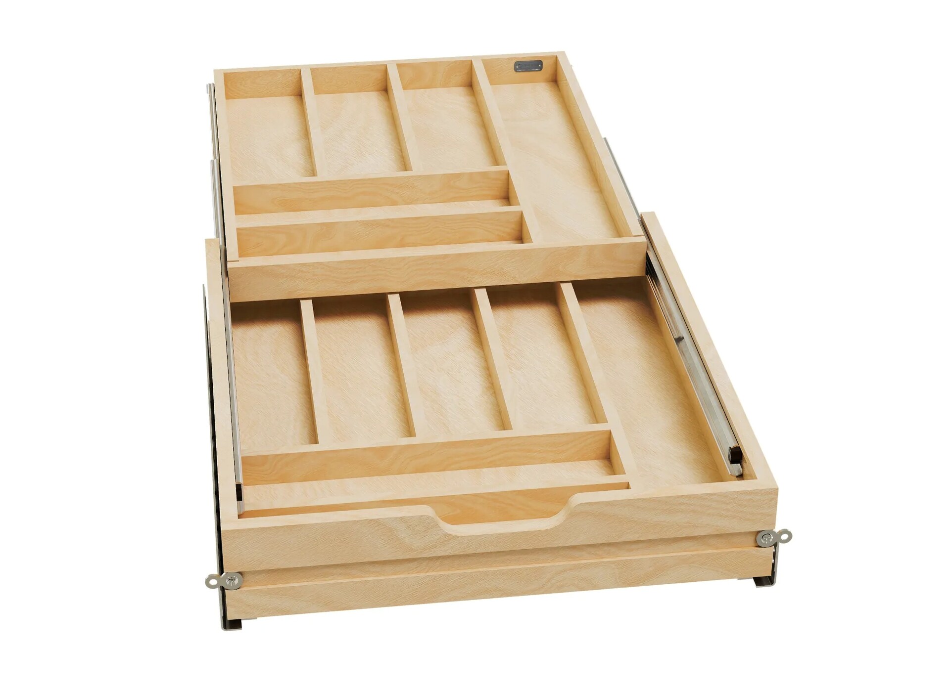 Rev-A-Shelf - 19-1/2" Opening - Complete System Two-Tier Cutlery Organizer