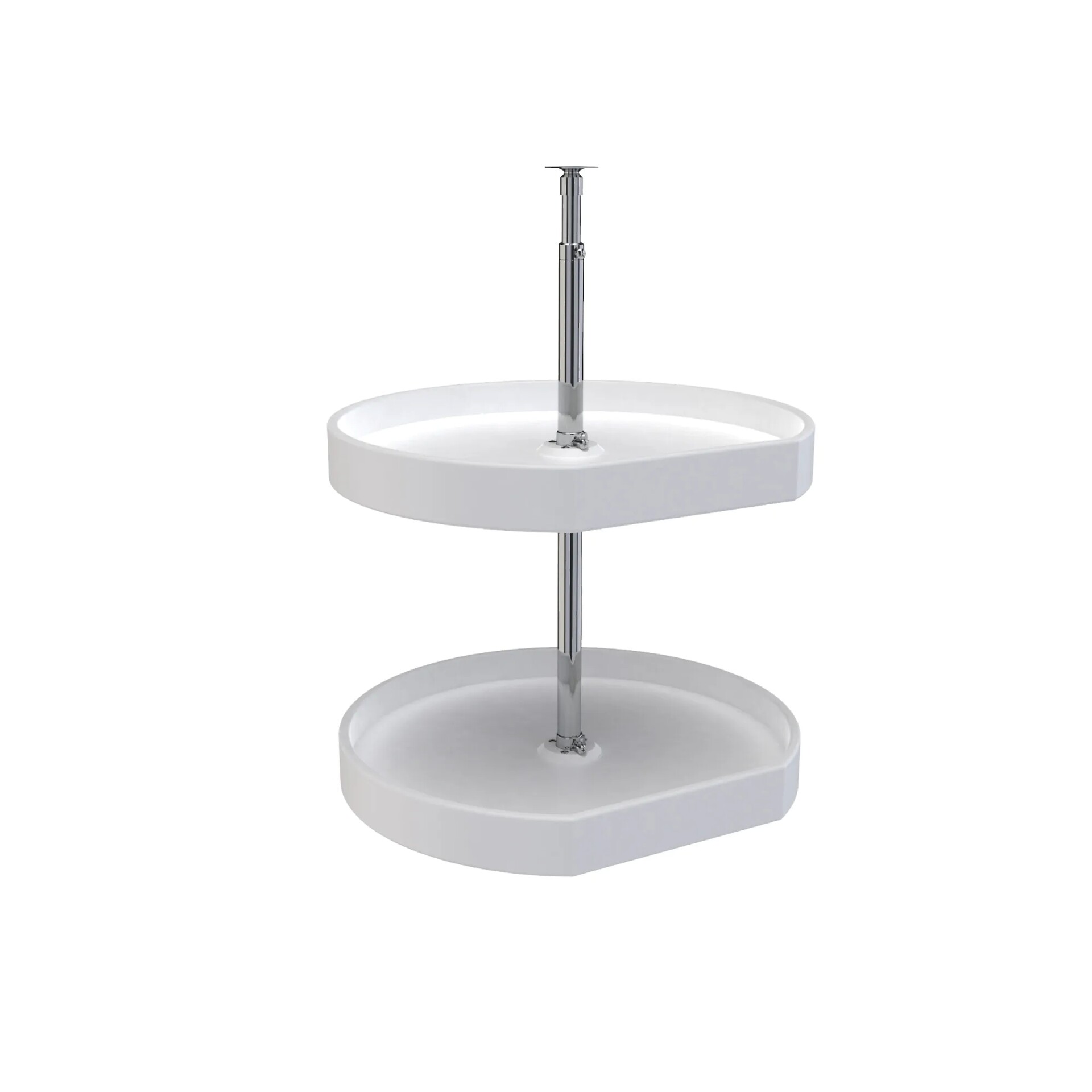 Rev-A-Shelf - 20" White D-Shape Polymer 2 Shelf Dependently Rotating