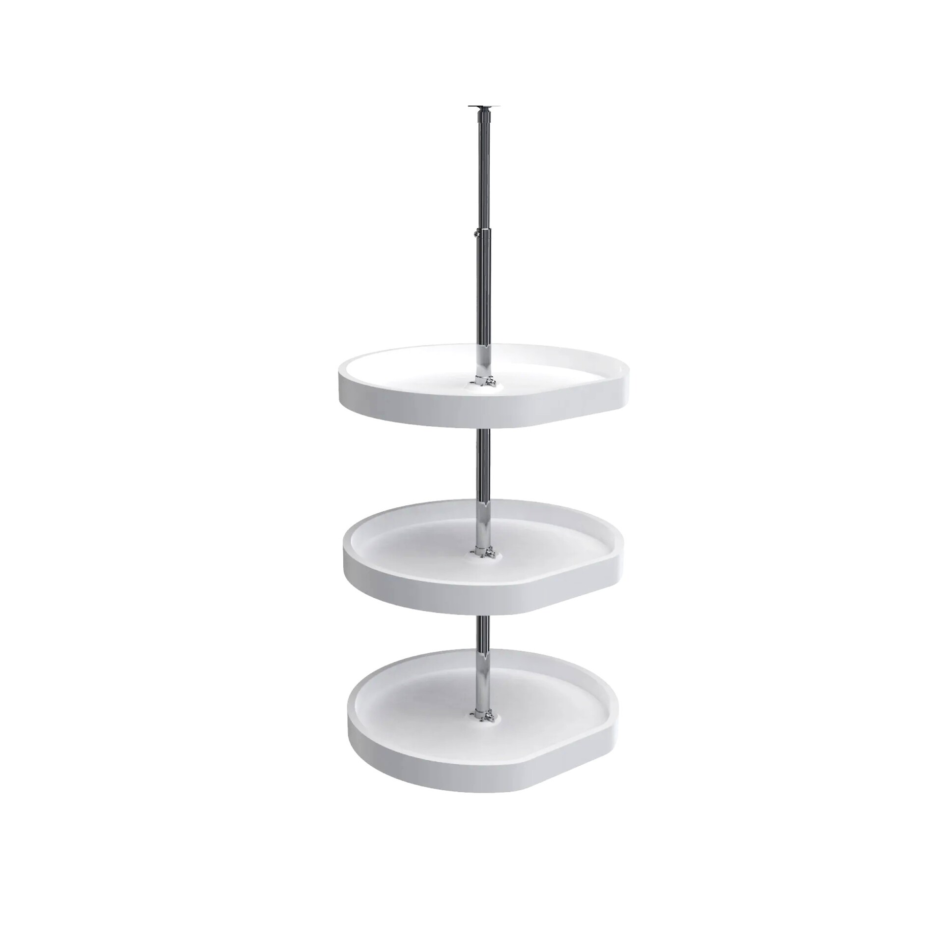 Rev-A-Shelf - 20" White D-Shape Polymer 3 Shelf Dependently Rotating