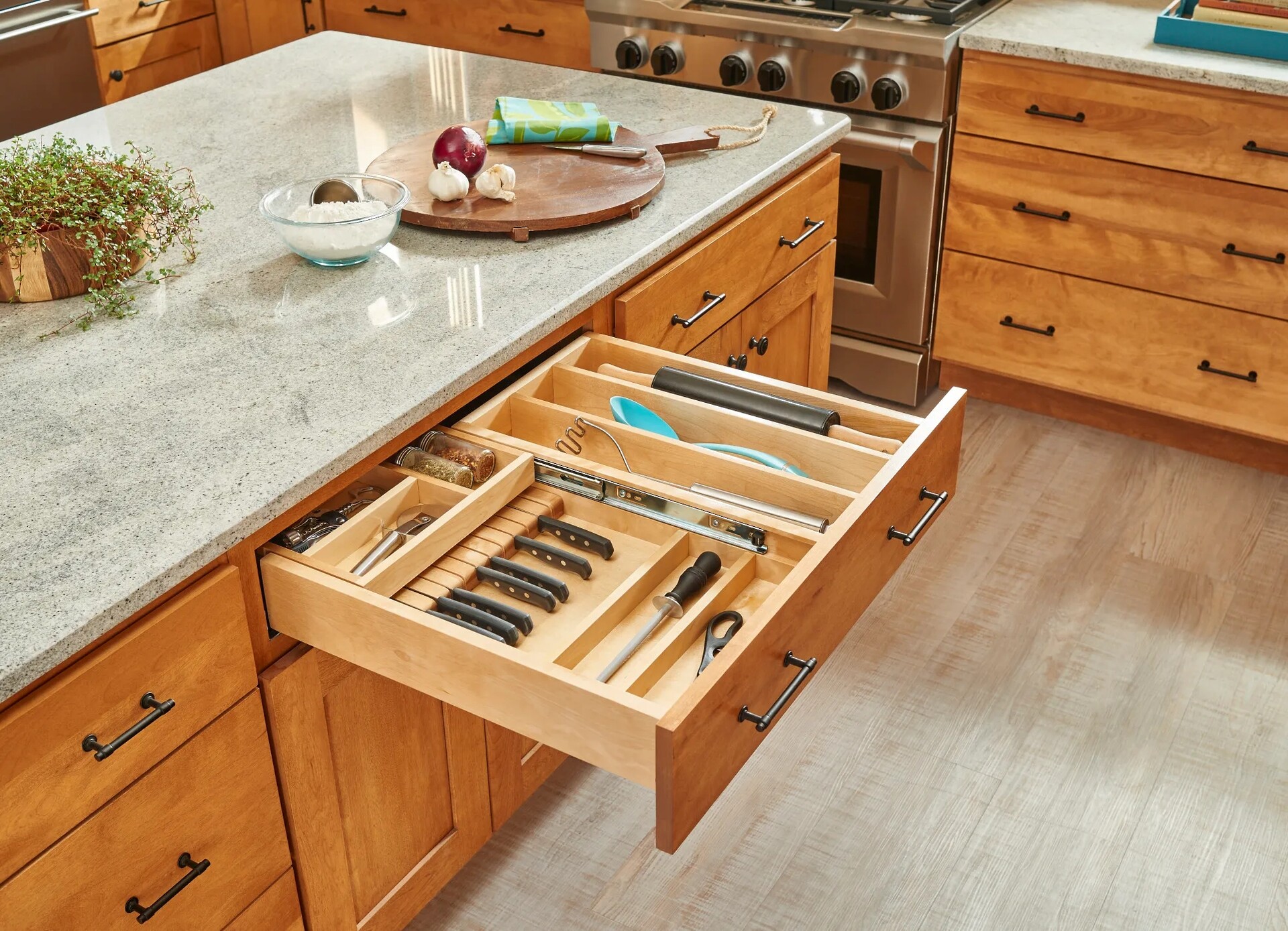 Rev-A-Shelf - 28-1/2" Opening - Complete System Two-Tier Cutlery Organizer