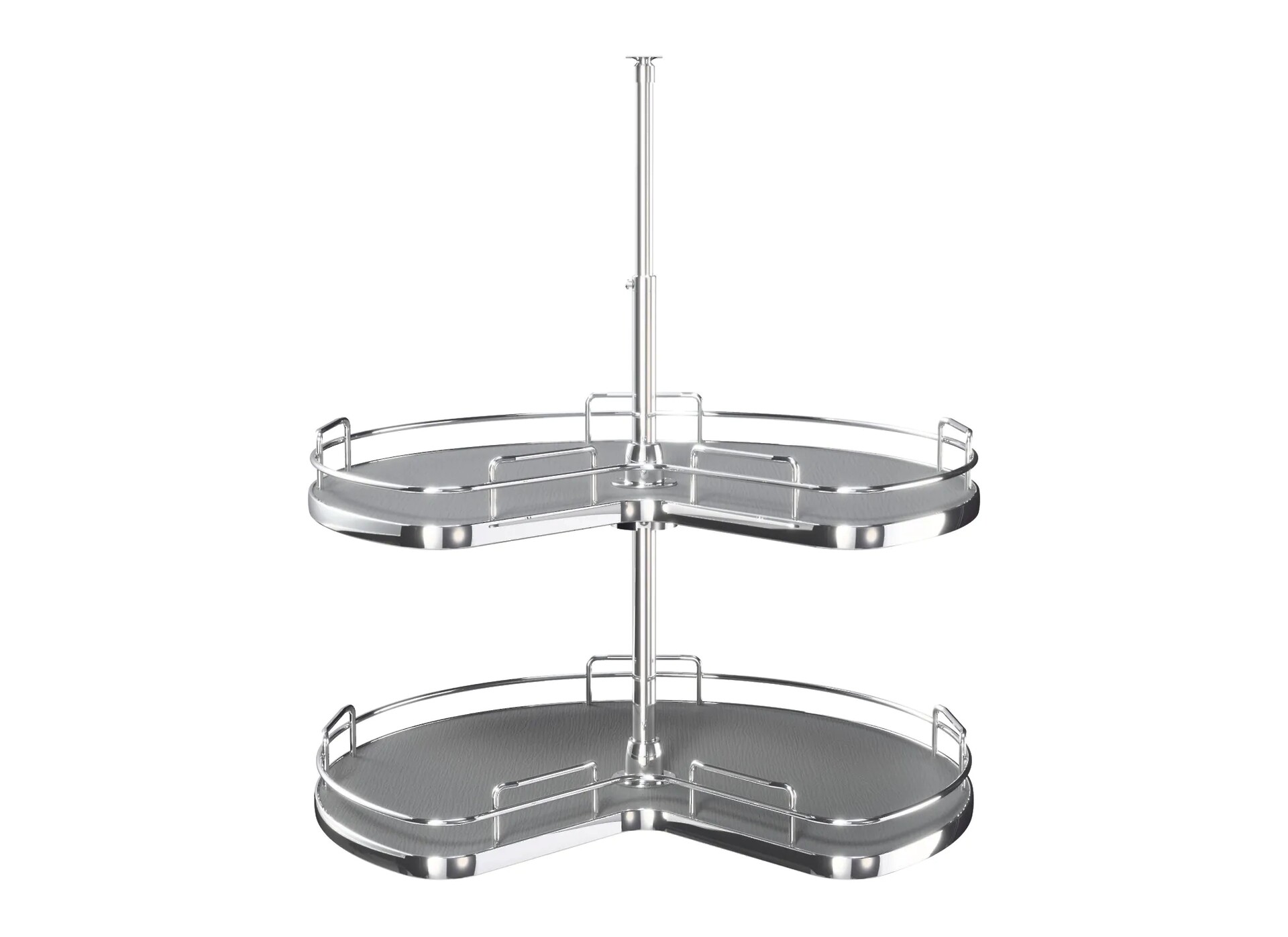 Rev-A-Shelf - 32" Gray Kidney Shape Solid Bottom 2 Shelf (w/Hardware)