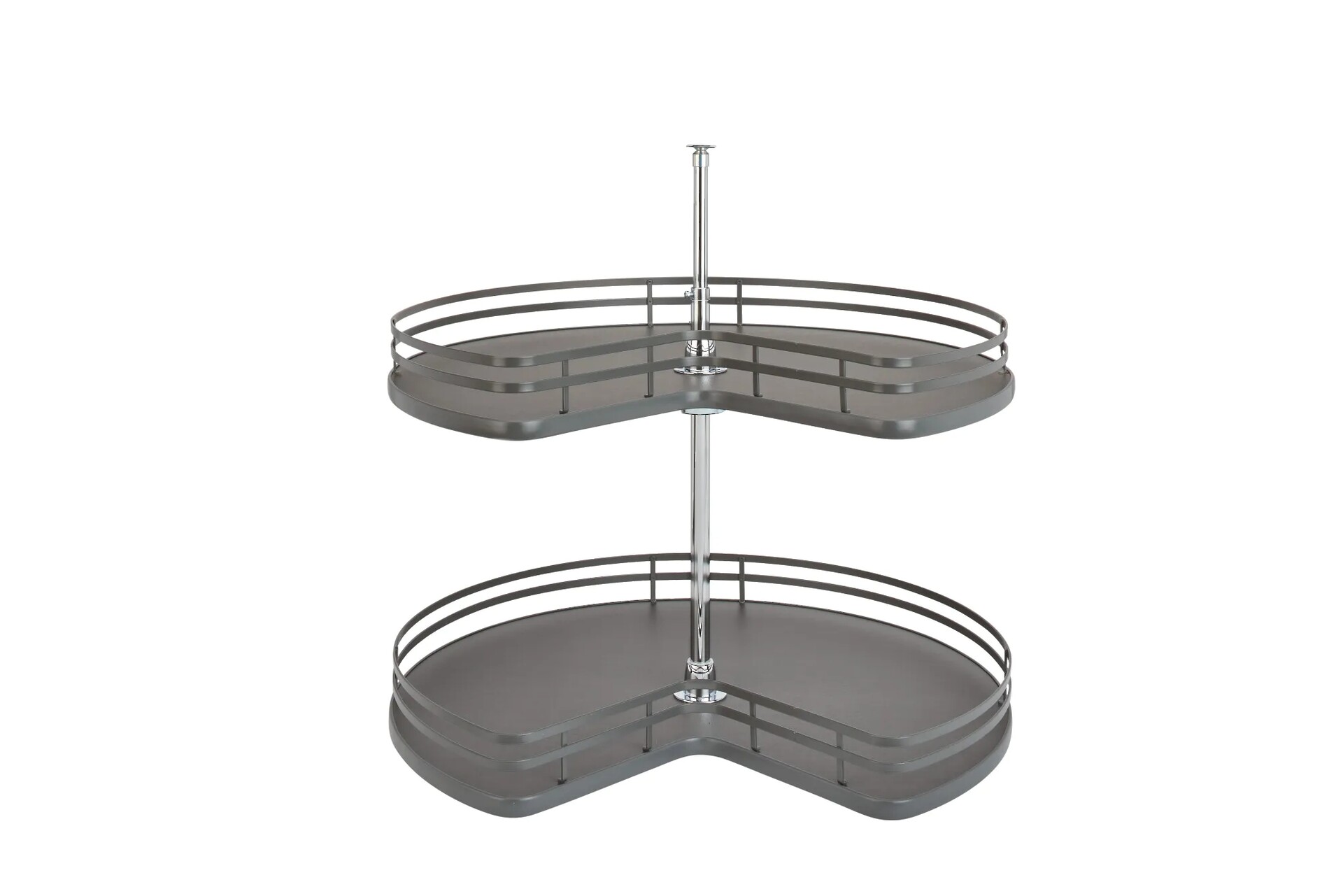 Rev-A-Shelf - 32" Orion Gray Kidney Shape Solid Bottom 2 Shelf (w/Hardware)