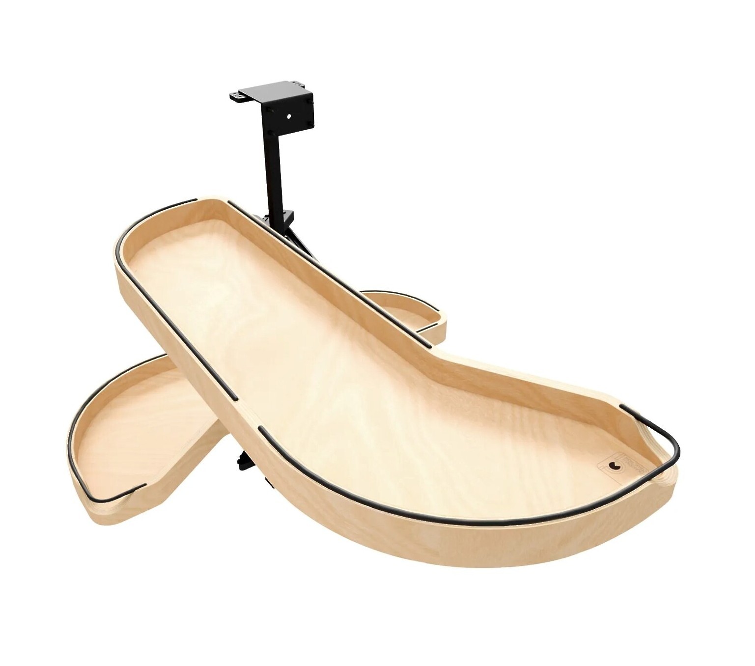 Two-Tier Craftsman Collection Maple Girasolo w/ Soft-Close and Black Accents for Left Opening/Blind Right Corner Cabinet - 12" Opening