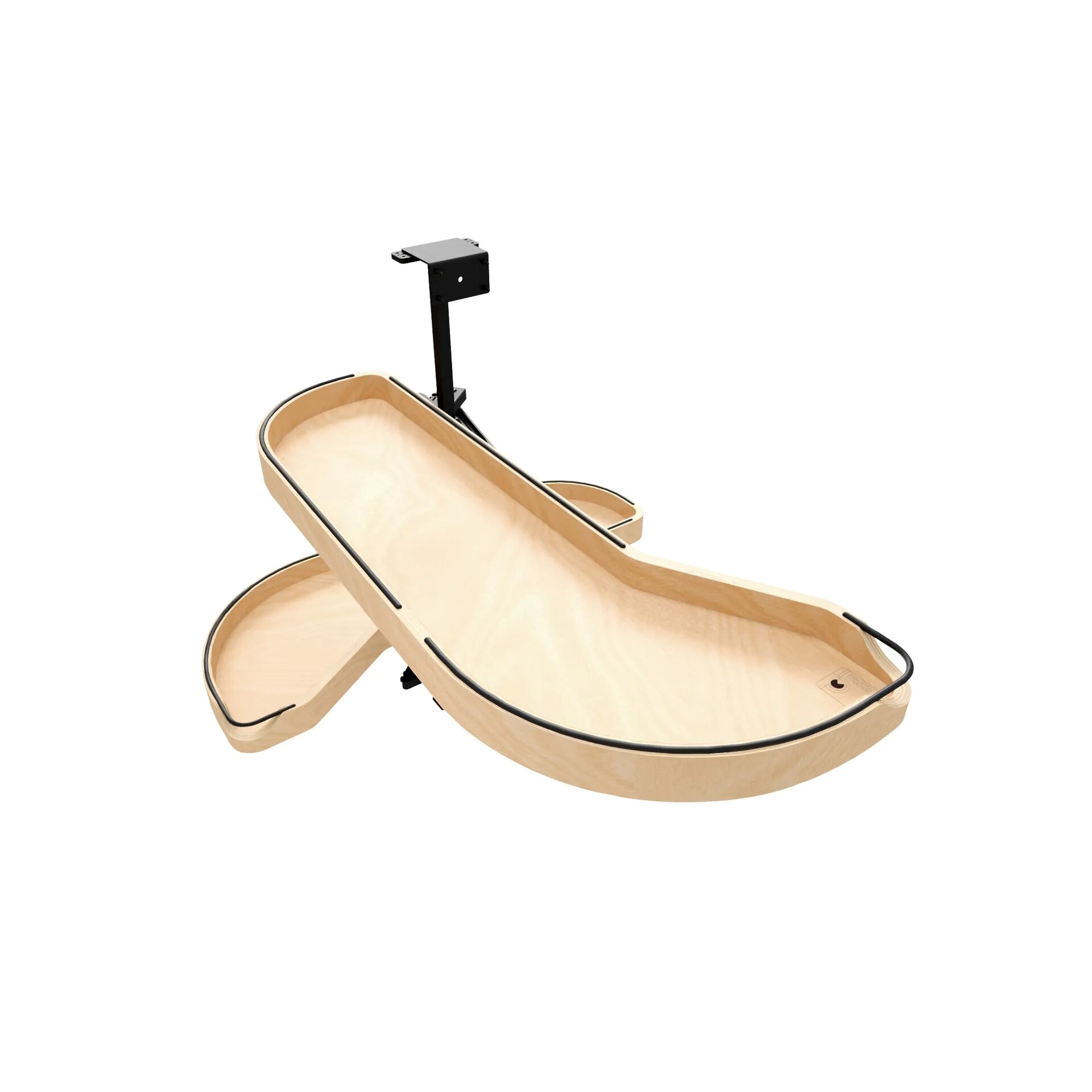 Two-Tier Craftsman Collection Maple Girasolo w/ Soft-Close and Black Accents for Left Opening/Blind Right Corner Cabinet - 12" Opening