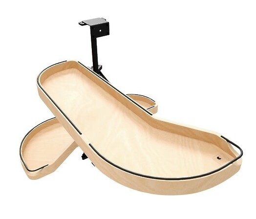 Two-Tier Craftsman Collection Maple Girasolo w/ Soft-Close and Black Accents for Left Opening/Blind Right Corner Cabinet - 15" Opening