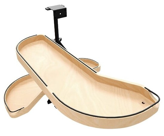 Two-Tier Craftsman Collection Maple Girasolo w/ Soft-Close and Black Accents for Left Opening/Blind Right Corner Cabinet - 18" Opening